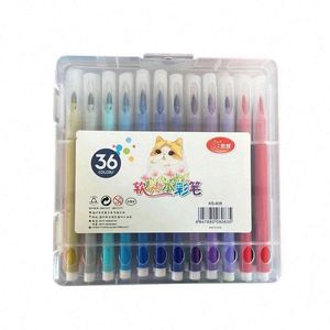 Soft Fiber Tip Brush Color <b>Pen</b> Oem Custom Kids Non Toxic Water Based Art Marker - Product Image 1