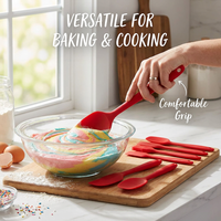 Ensemble de 6 spatules en silicone de qualité professionnelle - Cœur renforcé, résistant à la chaleur, grattoirs anti-rayures pour boulangerie professionnelle