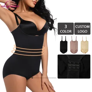 Bodysuit Push Up Tanpa Punggung Tali Pembentuk Tubuh Tali Bra Tersembunyi Tali Tubuh Shapewear Hitam