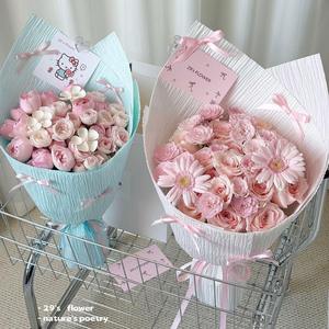 Papier d'emballage floral texturé fait main, 60*60CM, pour bouquets et cadeaux, idéal pour les fleuristes - Product Image 4