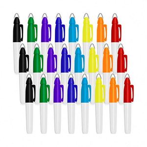 <b>Cheap</b> Custom Logo Black Yellow Bulk Red Ink Plastic Fine Point Pocket Mini Permanent Marker Pen - Product Image 2