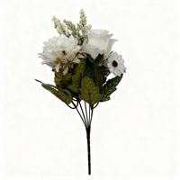 Bouquet de fleurs artificielles d'automne avec roses, marguerites et baies – Décoration réaliste pour la maison, les mariages et les événements