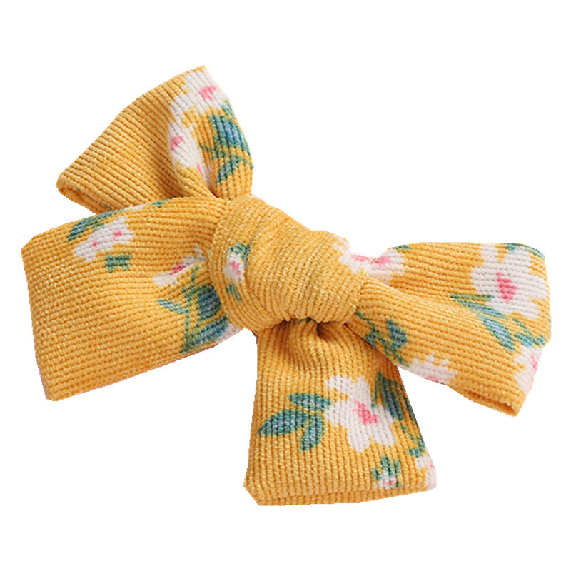 Cute Corduroy Children's Bow Hairpin Custom Hair Clips Korean Sweet Warm Hairpins For Girls