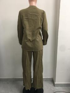 Completo Autunnale da <span class=keywords><strong>Donna</strong></span> Sehe Fashion Due Pezzi con Comodo Top a Maniche Lunghe in Misto <span class=keywords><strong>Cotone</strong></span> e <span class=keywords><strong>Lino</strong></span> e <span class=keywords><strong>Pantaloni</strong></span> Casual a Gamba Larga con Coulisse - Product Image 6