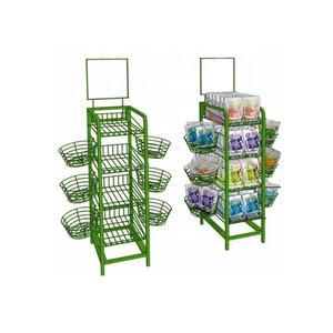 超市购物篮架促销食品展示架现代4层金属线展示架 - Product Image 1