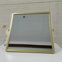 Dessus de table Miroir de maquillage encadré en métal