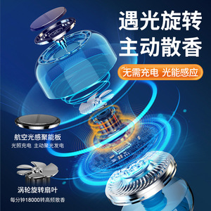 Diffuseur de parfum solaire pour voiture, rotatif automatique, à huiles essentielles, décoratif, style moderne, à fixer sur le siège - Product Image 2