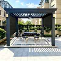 Pergola à toit à lamelles en alliage d'aluminium thermolaqué, multi-scènes, moderne, écologique, anti-corrosion, pour terrasse et jardin
