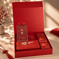 Coffret Cadeau de Luxe Personnalisé Écologique pour le Nouvel An, Impression de Design Festif Premium pour Cadeau Client Groupe Immobilier OEM
