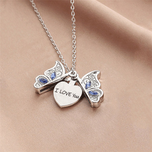 Moda lindo Animal mariposa <span class=keywords><strong>te</strong></span> <span class=keywords><strong>amo</strong></span> joyería <span class=keywords><strong>para</strong></span> mujeres colgantes collares - Product Image 2