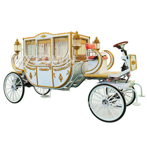 Carruaje de Caballos Eléctrico de Lujo de Cuatro Ruedas, Tamaño Personalizado, Dorado, para Bodas Reales, con Ruedas Sólidas y 2 Años de Garantía, en Venta - Product Image 4