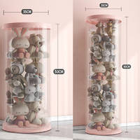 Boîte d'emballage en tube cylindrique en plastique transparent personnalisé Conteneur en tube rond transparent en plastique pour poupées