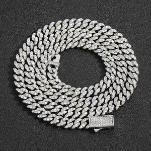 Nouveau Collier Cubain Testé en Argent Sterling 925 Plaqué Rhodium avec Moissanite VVS D de 6 mm à Rangée Unique, Idéal pour Cadeau de Fiançailles ou Fête - Product Image 4