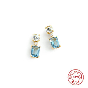Aretes CANNER S925 de Plata de Ley con Diseño de Estrella y Circonitas Blancas y Azul Marino - Product Image 5