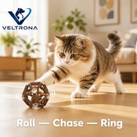 Jouet pour chat en forme de cloche en bois tressé, cage géodésique, avec cœur à base de plantes de catnip naturel et clochette interne, 3 tailles 4,5-7,5 cm