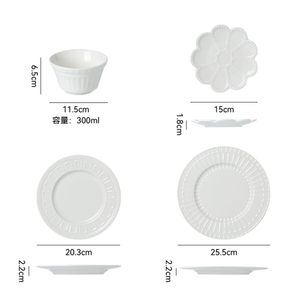 Assiette à gâteau et dessert en porcelaine écologique de style moderne minimaliste nordique, pour restaurant, hôtel, mariage, vente en gros - Product Image 6