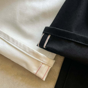 Jeans Baggy da <span class=keywords><strong>Uomo</strong></span> in Denim Selvedge Bianco, Stile Retrò Vintage, Gamba Larga 15oz, Vestibilità Ampia, Lavaggio Medio, Stile Streetwear Estivo - Product Image 3