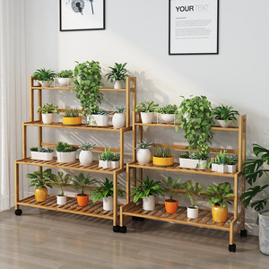 Neuzugang dekorativer sukkulenter grüner Radiespot Bambus-Vorführständer Blumenständer für Garten Wohnzimmer Balkon-Ecke - Product Image 4