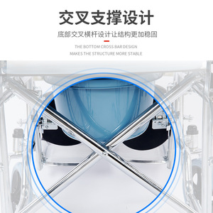 Manual Wheelchair Thickened Steel Tubing <b>Folding</b> With Handbrake <b>Commode</b> Chair For Elderly Disabled Adults - Product Image 1