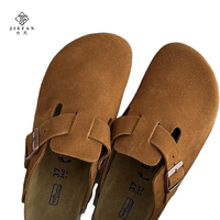 Chaussures confortables et douces en cuir suédé véritable, design personnalisé de haute qualité, style Bken Muller, pantoufles à semelle en liège