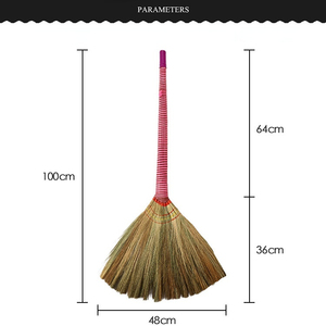 <span class=keywords><strong>Balai</strong></span> artisanal en plumes naturelles FF5706 pour intérieur et extérieur, idéal pour la cour, le garage, la pelouse, le sol, avec manche, pour balayer les routes - Product Image 2