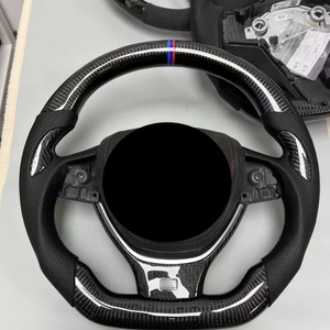 Volant en fibre de carbone pour BMW 2014 535D, cuir perforé noir, carbone M Sport pour BMW E90 328i - Product Image 4