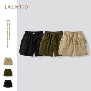 Short de travail décontracté ample pour hommes 2024 été respirant multi-poches couleur unie vêtements d'extérieur - Product Image 2