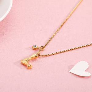Aizhilin-cadena de oro rellena de acero inoxidable para mujer, cadena de oro con 26 letras mayúsculas, <span class=keywords><strong>Europa</strong></span> y América - Product Image 3