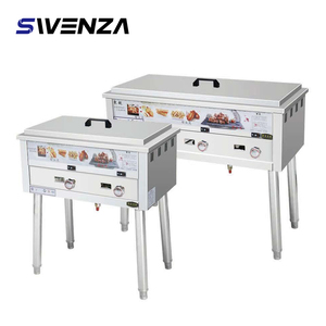 Swenza Commercial Plancher Debout Gaz <span class=keywords><strong>Friteuse</strong></span> Double Réservoir, Haute Capacité, Chauffage Rapide - Product Image 1