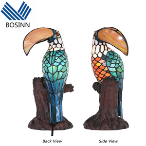 Lampe <span class=keywords><strong>de</strong></span> <span class=keywords><strong>d</strong></span>écoration <span class=keywords><strong>de</strong></span> bureau moderne Toucan sur <span class=keywords><strong>tronc</strong></span> <span class=keywords><strong>d</strong></span>'<span class=keywords><strong>arbre</strong></span> Style Tiffany Vitrail Lampe <span class=keywords><strong>d</strong></span>'appoint <span class=keywords><strong>de</strong></span> <span class=keywords><strong>table</strong></span> 16,25 pouces <span class=keywords><strong>de</strong></span> haut Lumières nocturnes LED - Product Image 5