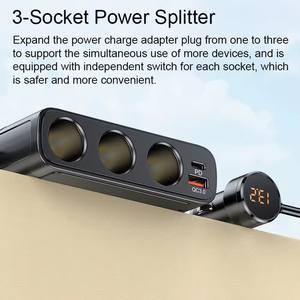 <span class=keywords><strong>Chargeur</strong></span> USB haute puissance 12V/24V à 3 prises Allume-cigare portable à charge rapide Compatible MP3 APE FLAC au prix de gros - Product Image 5