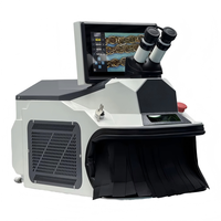 Machine de soudage au laser Yag pour bijoux en or et en argent avec double caméra CCD et microscope, refroidissement par air et réservoir d'eau