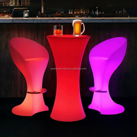 Tabouret de bar lumineux LED pour mobilier d'extérieur, chaise de piscine en plastique PE, tabouret lumineux pour boîte de nuit, vente chaude