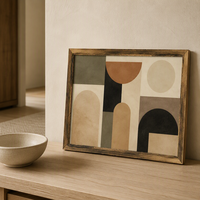 Décor mural géométrique neutre personnalisé, formes géométriques neutres, art mural neutre 30 x 40 cm, décoration murale personnalisée