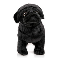 Peluche personnalisée de pug noir, jouet en peluche avec rembourrage en coton PP, 11cm-30cm, cadeau créatif de décoration