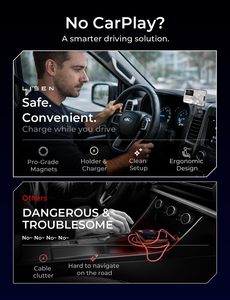 LISEN Oferta Especial Cargador Inalámbrico Magnético Qi2.2 <span class=keywords><strong>de</strong></span> 25W para Coche con Soporte para Ventilación, Compatible con <span class=keywords><strong>iPhone</strong></span> 17 Pro Max 16 15 - Product Image 2