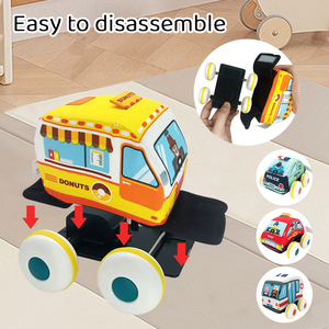 Jouets pour bébés Huanger, jeux de <span class=keywords><strong>friction</strong></span>, voitures, mini camion à grande roue, <span class=keywords><strong>voiture</strong></span> en tissu à recul, 4 assortiments - Product Image 5