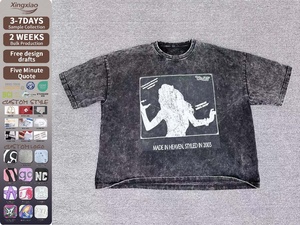 T-shirt Oversize Unisex in Puro Cotone 300g di Alta Qualità con Stampa Digitale Retrò e Design Personalizzato - Product Image 1
