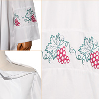 Robe de prêtre catholique traditionnelle pour homme, blanche, imprimé vigne, col montant, pour la Messe, vêtement religieux
