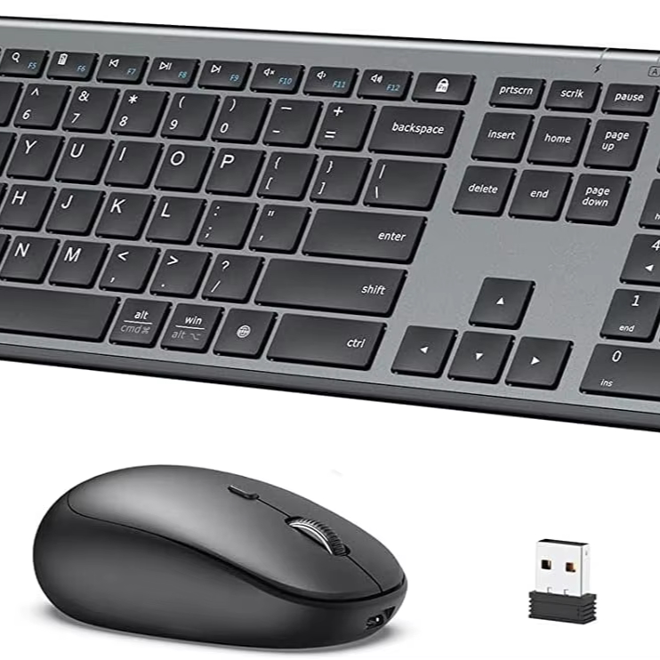 IClever DK03 беспроводная клавиатура и мышь перезаряжаемая Двухрежимная (беспроводная + 2,4 г) тонкая Мульти-устройство для Apple Android Windows