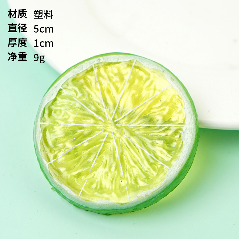 Tranche de citron vert en plastique 5cm