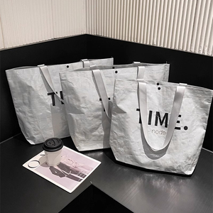 Nuova Borsa Intrecciata Grigio Chiaro per Confezioni Regalo, Grande Borsa Shopping in PP Intrecciato, <span class=keywords><strong>Borse</strong></span> Tote Laminate Personalizzate all'Ingrosso - Product Image 3