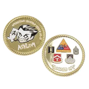 Wholesale Custom 3D Logo Security Engraved Stamping Challenge Coins Metal Badge for Souvenir