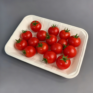 11*8 inch phân hủy sinh học bã mía khay thức ăn cho Takeaway thân thiện với môi tấm dùng một lần cho bao bì thực phẩm - Product Image 3