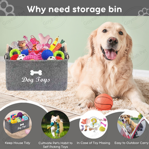 Bacs de rangement pour jouets pour chiens de grande capacité <span class=keywords><strong>panier</strong></span> de rangement organisateur en feutre pour jouets pour animaux de compagnie couvertures laisses - Product Image 3