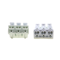 Connecteur de câblage rapide à 3 broches 24A 450V, bornier à enfoncement avec marquage L N Terre pour armoire de commande d'éclairage