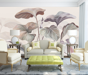 Papel Tapiz Mural de Pared de Seda con Diseño de Hojas Grandes Abstractas Modernas, Impermeable, No Tejido, Tono Neutro, Decoración Boho para Dormitorio y Baño, Fácil de Instalar - Product Image 2