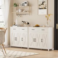 Meuble de rangement moderne en bois pour bar à café avec tiroirs, buffet à étagères réglables - Multifonctionnel pour cuisine, salle à manger et salon