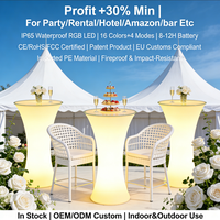 Table de cocktail ovale moderne pliable, étanche IP65, mobilier de bar LED haut de gamme, pour événements en plein air, fêtes, jardin