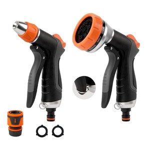 Pistolet <span class=keywords><strong>de</strong></span> pulvérisation pour tuyau d'arrosage 10-en-1 en métal haute pression avec valve à commande au pouce pour bricolage - Product Image 3